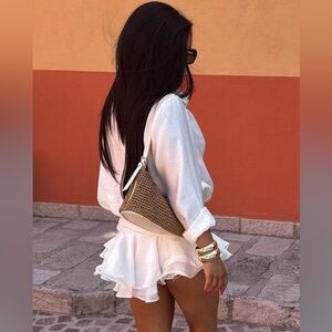 Peppermayo- Rae Long Sleeve Shirt Dress - White